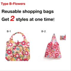 2pcs Waterproof Shopping Bags Set Portable Folding
