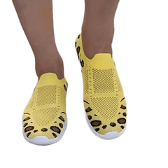 Leopard Print Sock Shoes Breathable Low Top Casual Walking Shoes