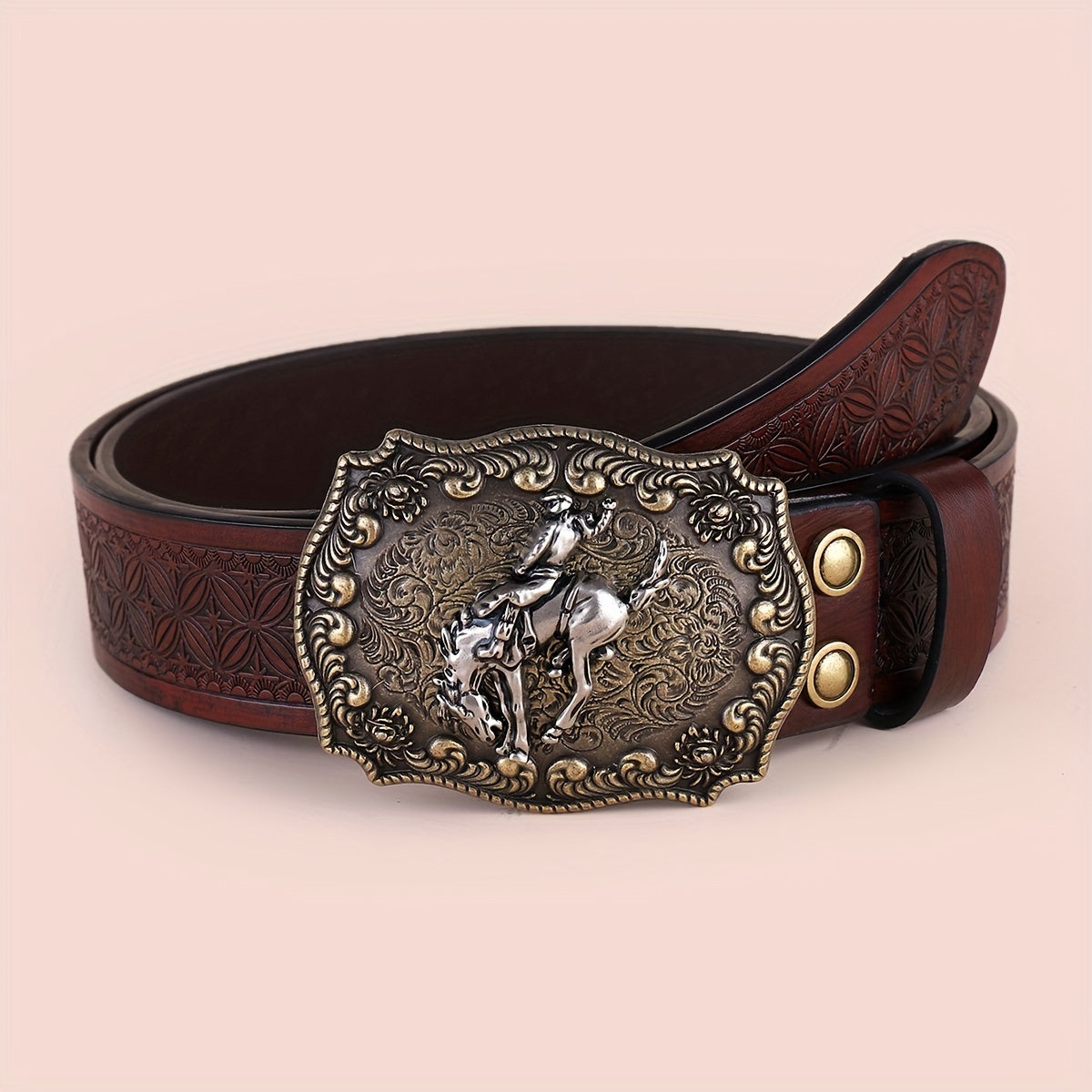 Embossed Leather Belt Vintage Casual Business Belt Men