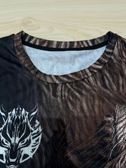 Wolf 3D Digital Pattern Men's Graphic T-shirt Short Sleeve Tops
