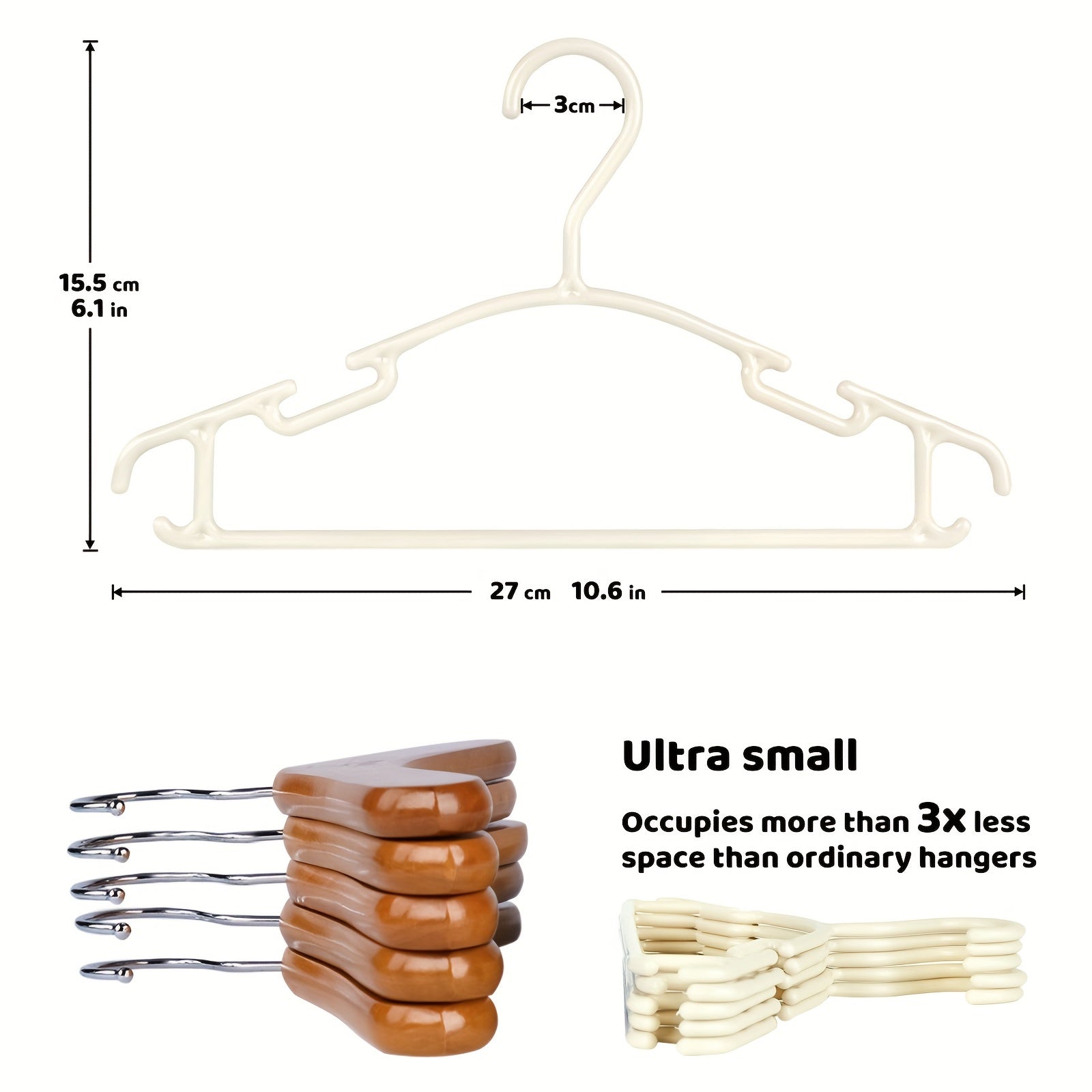 12pcs Beige Baby Hanger for Clothing Stores