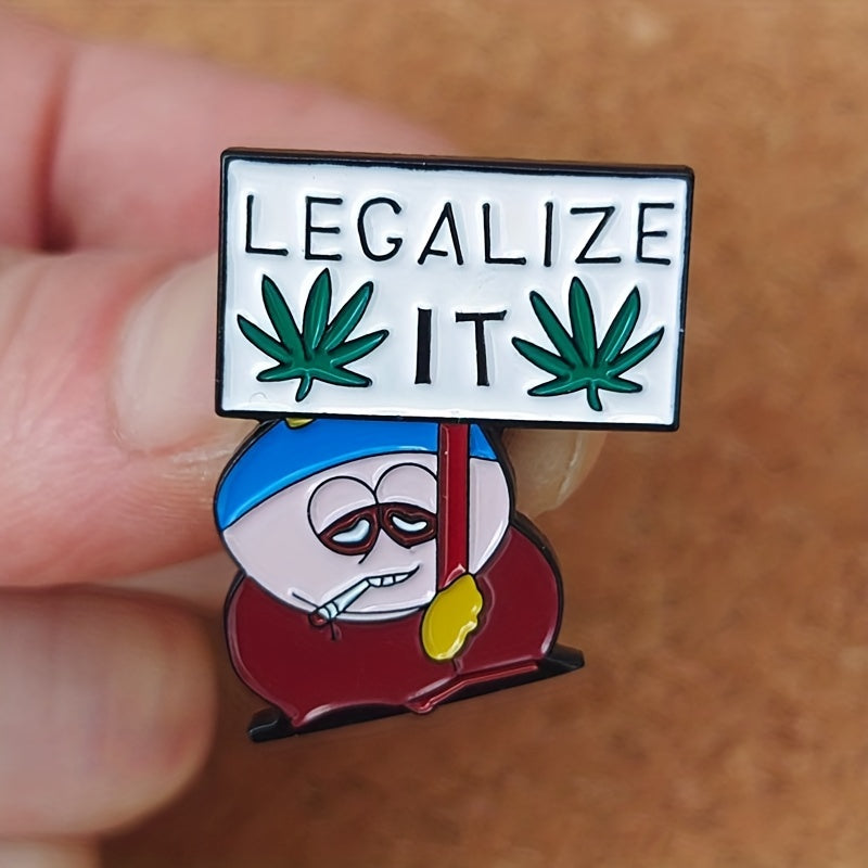 Legalize It Cartoon Brooch Men's Accessory