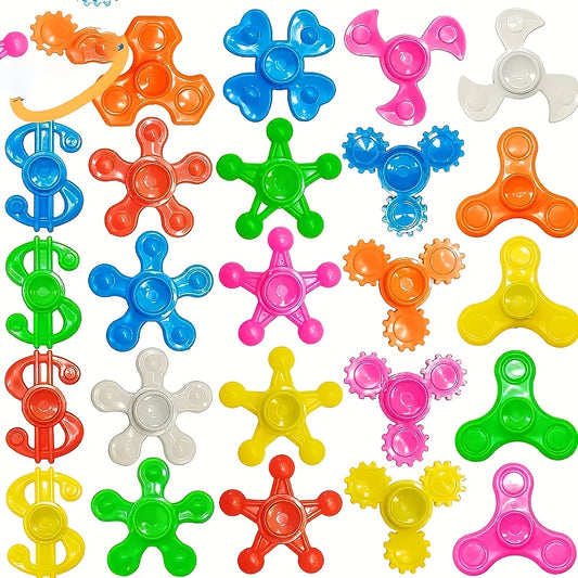 35pcs Mini Spinning Top Toys Fun School Prizes Rewards Handheld Spinning Toys