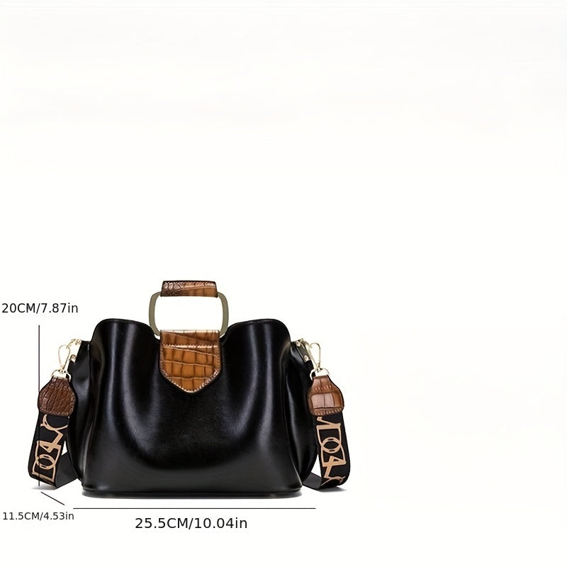 3-Pc Crocodile Pattern Bag Set Vintage Shoulder & Clutch Purse Credit Case