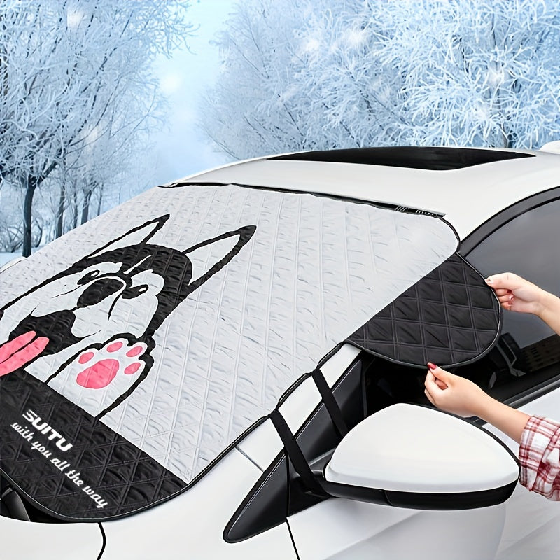 Auto Sun Protection Heat Shield Cartoon Windshield Cover Snow Shield