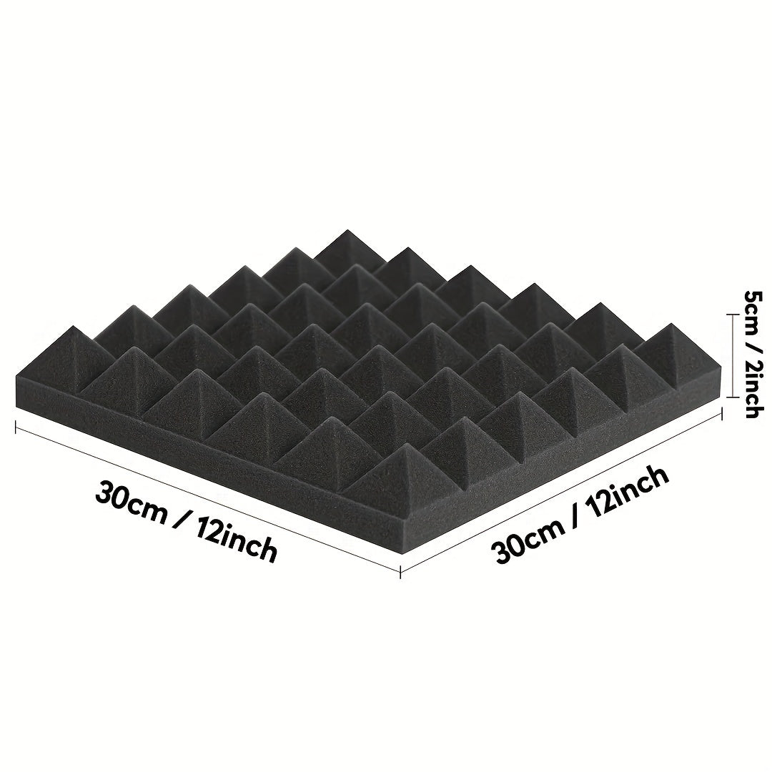 12pcs Pyramid Acoustic Foam Panels 12x12x2 Inches