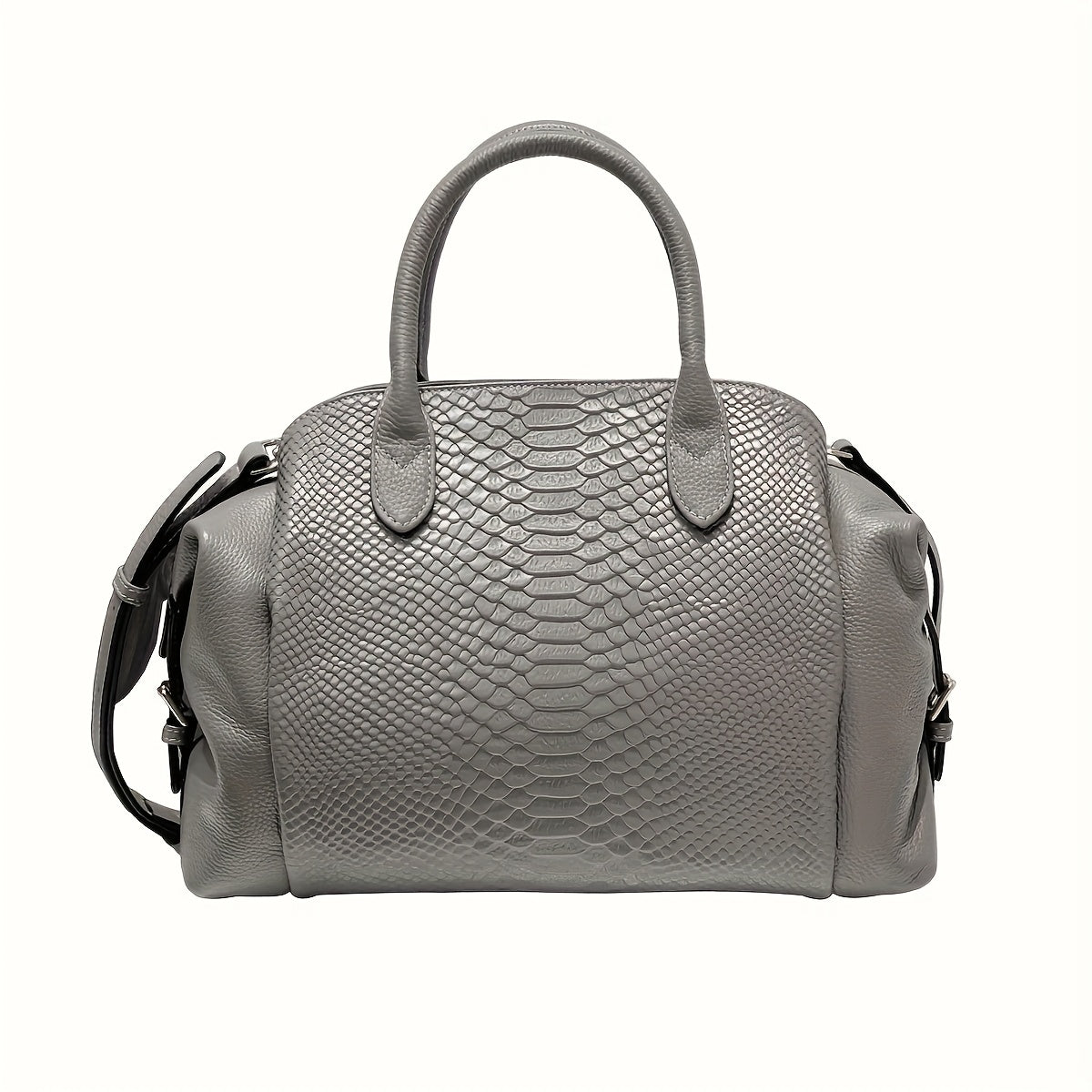 Vintage Crocodile Pattern Crossbody Bag with Zipper Closure