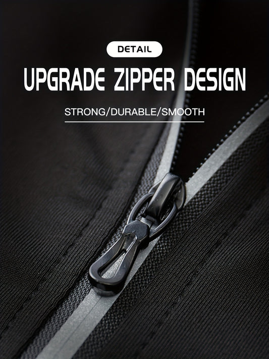 Men's Sports Set: Zip Up Hoodie Jacket & Fitness T-shirt & High Stretch Shorts