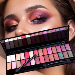 28-Color Matte Pearly Eyeshadow Palette for Waterproof Eye Makeup