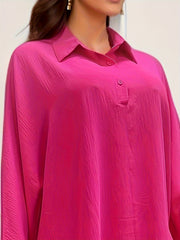 Women's Plus Size Long Sleeve Blouse & Wide Leg Pants 2 Piece Set