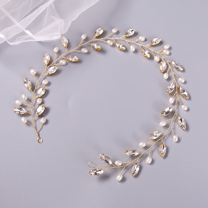 Boho Bejeweled Hair Vine Headband Tiara Hand Wired Wreath