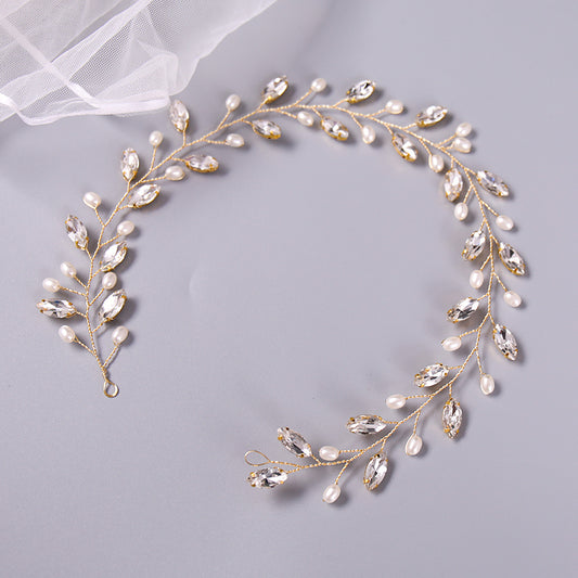 Boho Bejeweled Hair Vine Headband Tiara Hand Wired Wreath