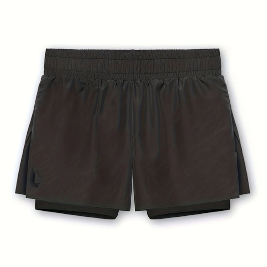 Men's High Stretch Sports Shorts with Zipper Pocket