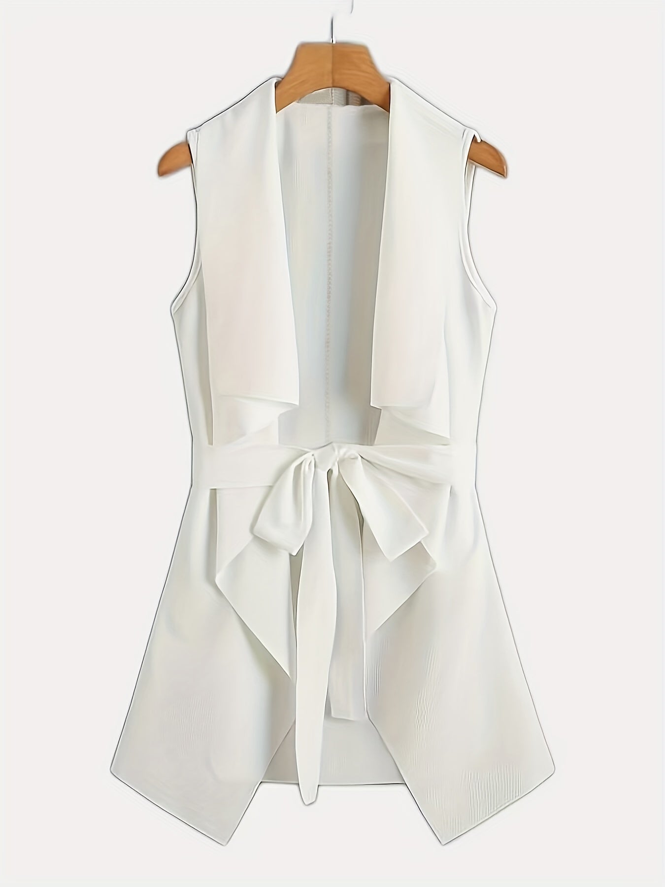 Solid Open Front Vest Casual Sleeveless Women's Clothing