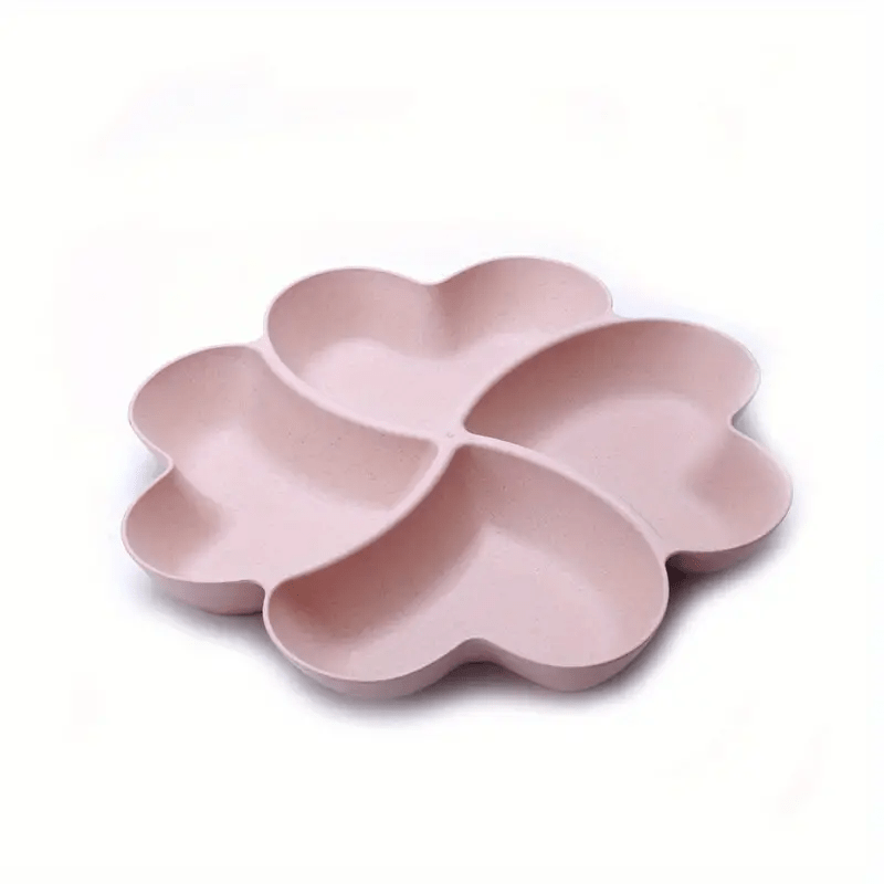 Heart Fruit Tray 4 Grid Snack Clover Small Fruit Basket