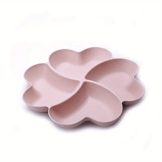 Heart Fruit Tray 4 Grid Snack Clover Small Fruit Basket