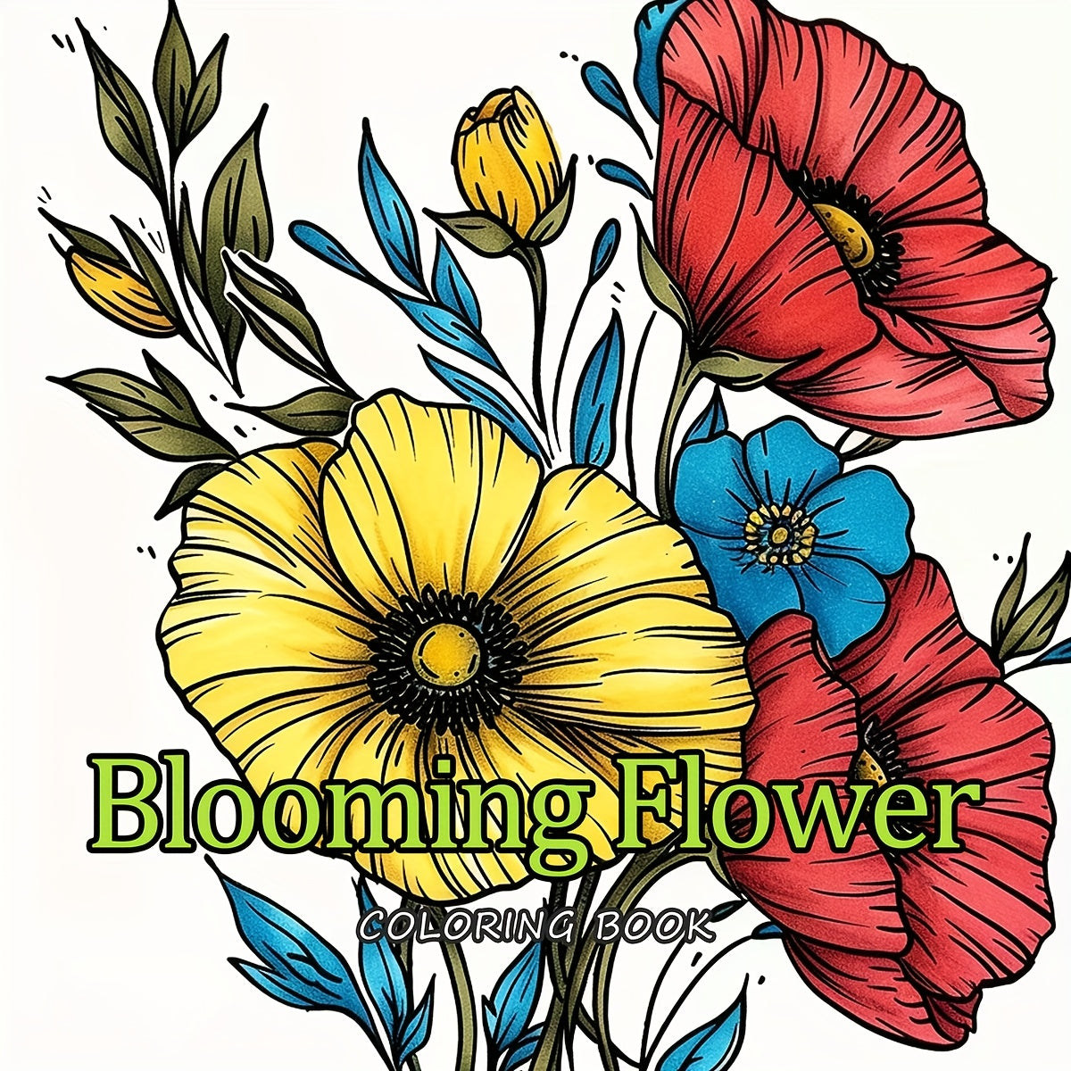 Coloring Book Blooming Flowers Clear Lines & Patterns Gift for Friends