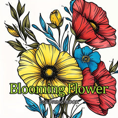 Coloring Book Blooming Flowers Clear Lines & Patterns Gift for Friends