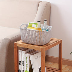 1pc Rattan Woven Basket Desktop Storage Basket Household Organizer