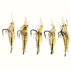 5pcs Bionic Soft Shrimp Lure with Hook for Freshwater & Saltwater