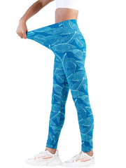 Women's Leaf Print High Waist Cropped Pants