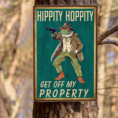 Funny Frog Garden Decoration Tin Metal Sign No Trespassing