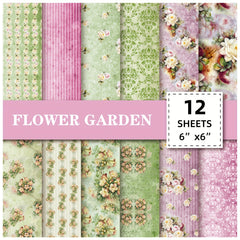 12pcs Flower Series Brochure Paper for DIY Photo Album Scrapbook Art Card