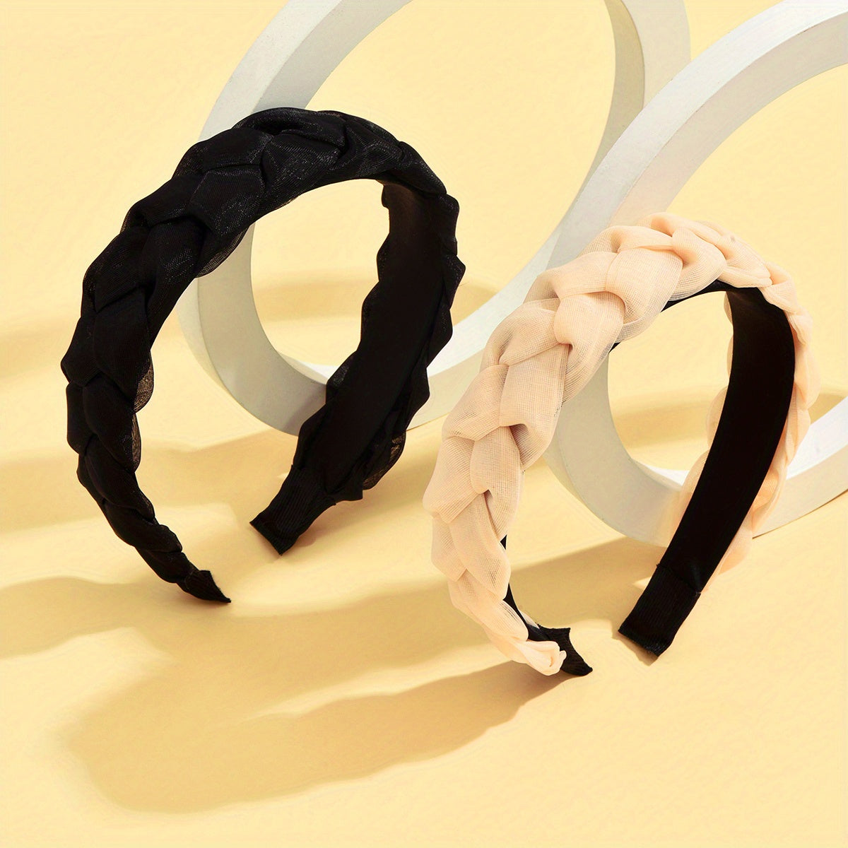 2pcs Braided Net Yarn Head Band Hair Accessories