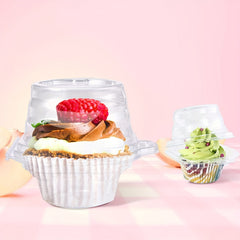 100pcs Plastic Cupcake Boxes Transparent Bakery Boxes Cajas Pasteles