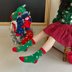 5 Pairs Kids Christmas Crew Socks Fun Novelty Children's Socks