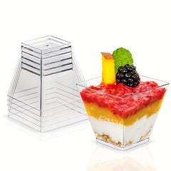 10pcs Square Mousse Cup Disposable Cake Cup Party Supplies