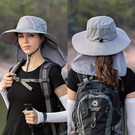 Mesh Sun Hat UV Protection Bucket Hat with Neck Cover
