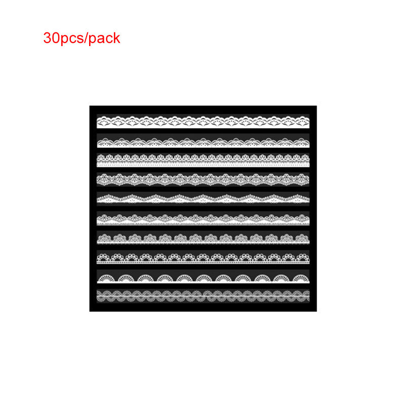 30pcs Lace Hollow Scrapbook Decor Sticker Label Diary Water Cup Notebook DIY