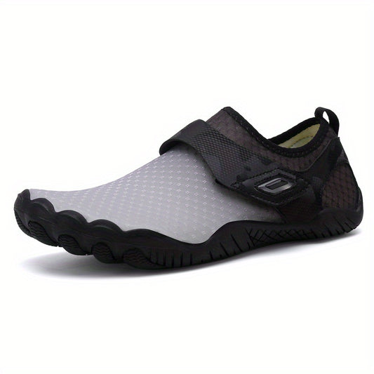 Men's Breathable No Tie Sneakers With Hook & Loop Fastener