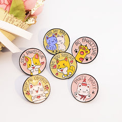 Round Cat And Dog Paw Brooch, 6 Styles