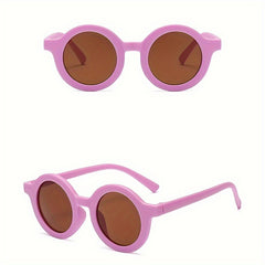 Girls Round Frame Sunglasses UV Protection Sunshade Summer Sunglasses Kids Acces