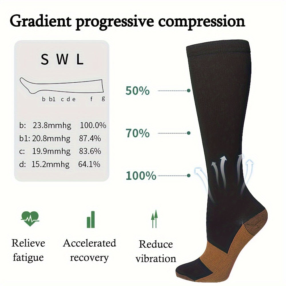 Sport Compression Socks for Men Women, Knee High Running Nursing Athletic