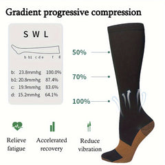 Sport Compression Socks for Men Women, Knee High Running Nursing Athletic