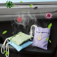 3pcs Linen Bamboo Charcoal Bag Car RV Deodorization Air Purification