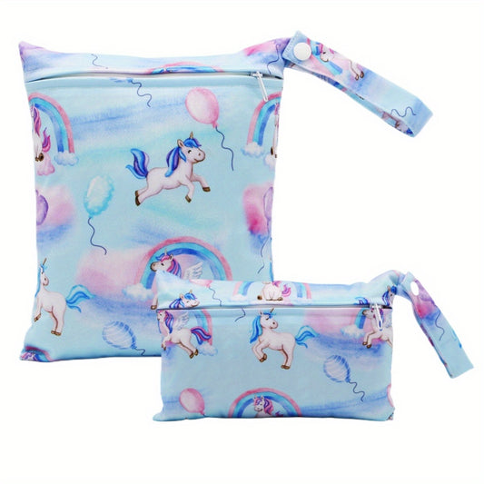 2 Pcs Unicorn Prints Wet Bag Set