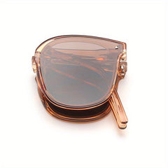 Square Frame Sunglasses Foldable Rivet Decor Polarized Glasses