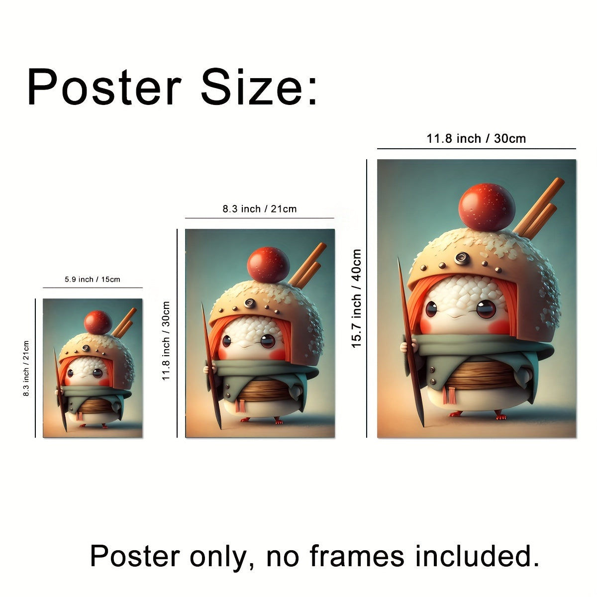 Adorable Cartoon Sushi Soldier Wall Sticker Waterproof