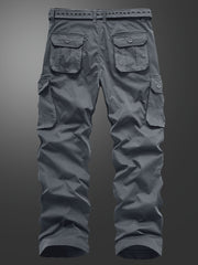Men's Straight Leg Cargo Pants with Solid Flap Pockets