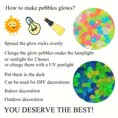 300pcs Luminous Stones Garden Aquarium Decor