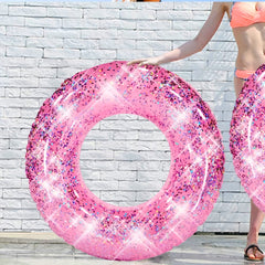 Glitter Swim Ring Inflatable Pool Tube for Kids & Adults