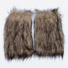 Solid Fuzzy Leg Warmers All-match Knee High Socks & Fishnet Tights