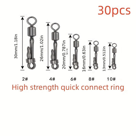 30pcs High Strength Quick Connection Ring for Sea Fishing Casting Rod