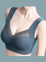 Seamless Mesh Stitching Sports Bra Push Up Tank Bra