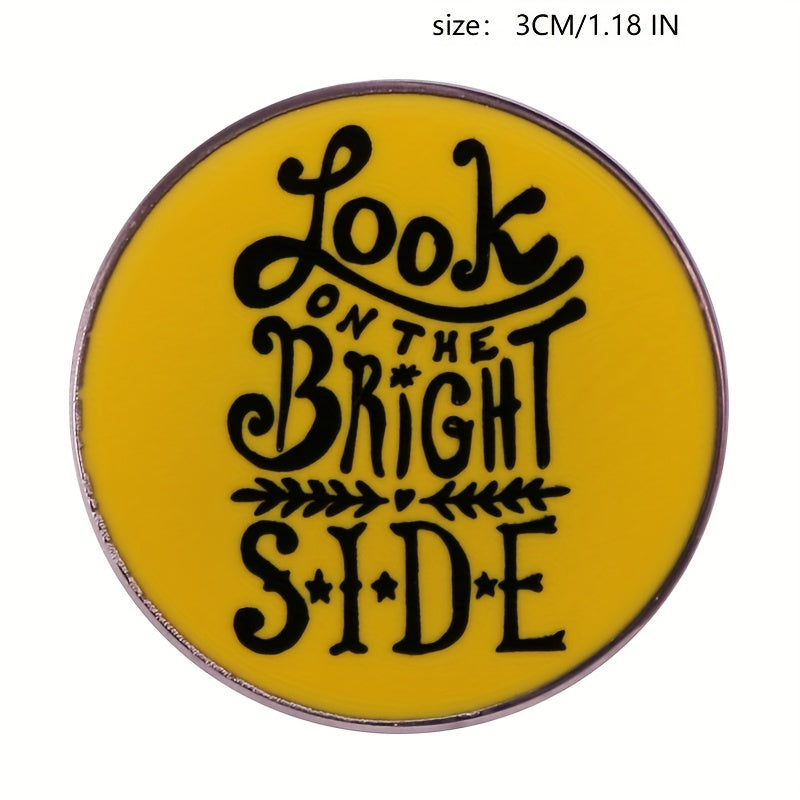 Bright Side Metal Badge Letter Pattern Pin Brooch