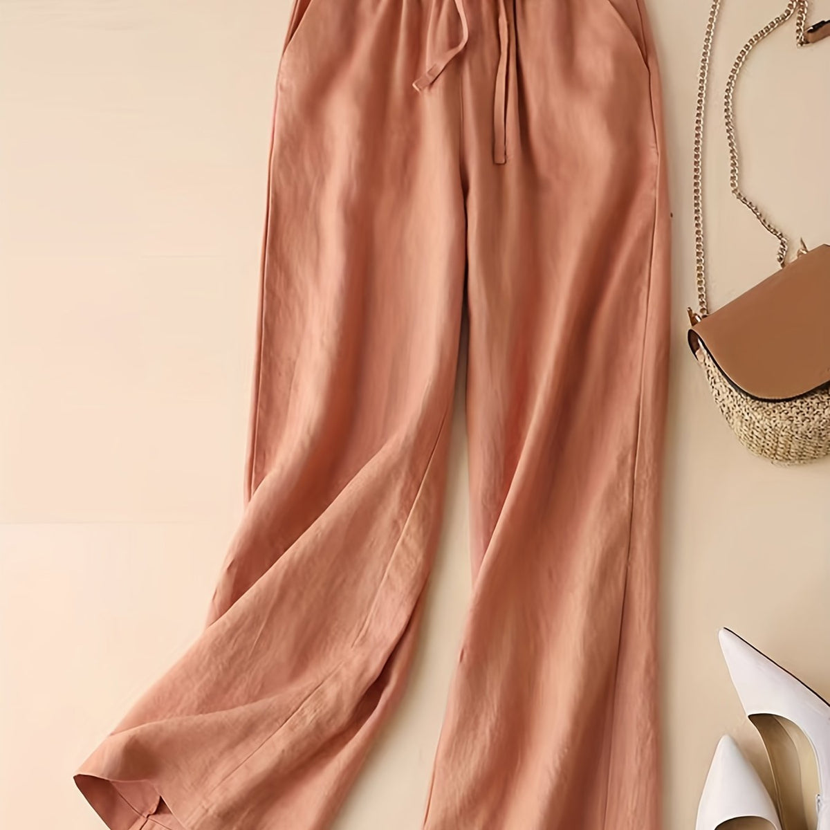 Drawstring Wide Leg Pants Casual Loose Pants